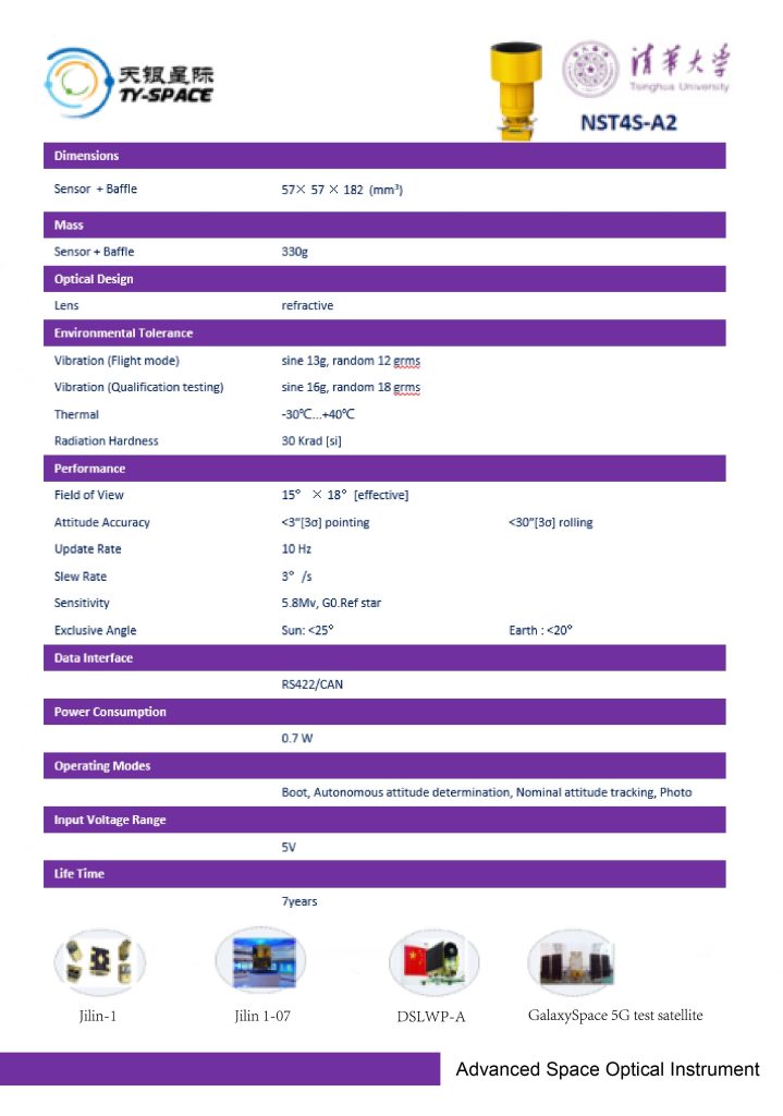 NST4s-A2 Star Tracker Parameter