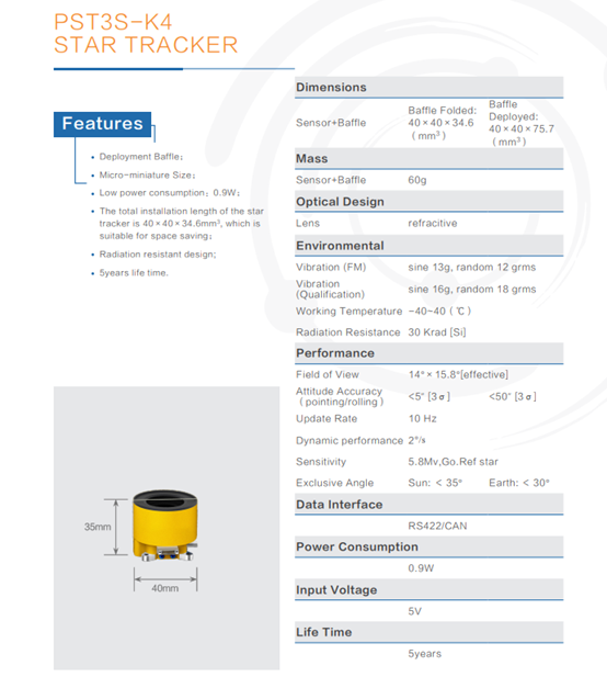 TYspace PST3S-K Star Trackers orbital Verification Successful